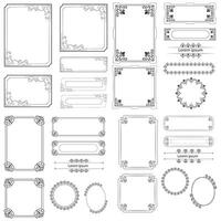 Set of Decorative vintage corner shape frames and borders. floral ornamental frame. Calligraphic frame and page decoration. Vector illustration