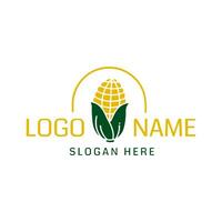 Farm logo. Template with farm landscape. Vector illustration.