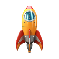 AI generated 3d Flying rocket png isolated on transparent background
