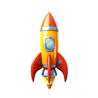 AI generated 3d Flying rocket png isolated on transparent background