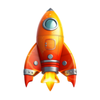 AI generated 3d Flying rocket png isolated on transparent background