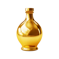 AI generated Golden bottle png isolated on transparent background