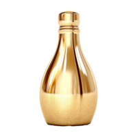 ai gegenereerd gouden fles PNG geïsoleerd Aan transparant achtergrond