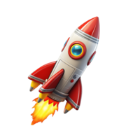 AI generated 3d Flying rocket png isolated on transparent background