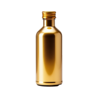 AI generated Golden bottle png isolated on transparent background