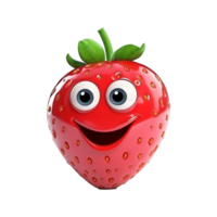 AI generated Pink fresh strawberry png isolated on transparent background