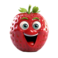 AI generated Pink fresh strawberry png isolated on transparent background