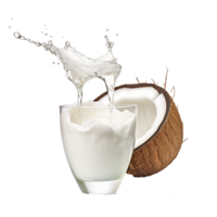 AI generated Pouring coconut juice png isolated on transparent background