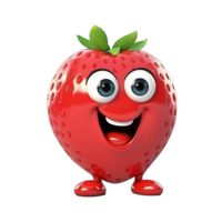 AI generated Pink fresh strawberry png isolated on transparent background