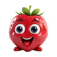 AI generated Pink fresh strawberry png isolated on transparent background