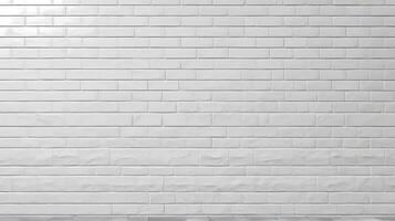 AI generated Ground stone tile wall texture, white light brick panorama wide background banner. photo