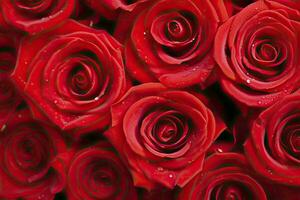 AI generated Red Rose Background for Valentine's Day. AI Generated photo