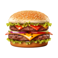 AI generated Delicious burger png isolated on transparent background