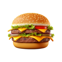 ai generado delicioso hamburguesa png aislado en transparente antecedentes