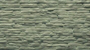 AI generated Ground stone tile wall texture, white light brick panorama wide background banner. photo