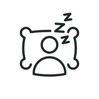 icono de vector de ronquidos. persona atrapando algunos zzz's. icono de dormir