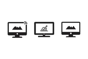 Modern computer Monitor design and line art in vector illustration