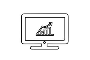 Modern computer Monitor design and line art in vector illustration