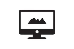 Modern computer Monitor design and line art in vector illustration