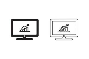 Modern computer Monitor design and line art in vector illustration