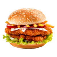 AI generated Delicious burger png isolated on transparent background