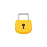 Padlock flat design vector illustration. lock. Security, safety, encryption, protection, privacy concept. vector icon. Cartoon minimal style.