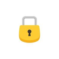 Padlock flat design vector illustration. lock. Security, safety, encryption, protection, privacy concept. vector icon. Cartoon minimal style.