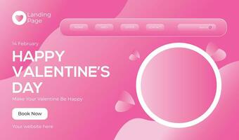 Editable Free Valentines Day Landing Page Vector