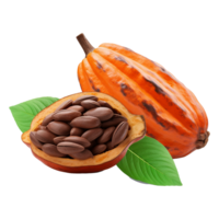 ai gegenereerd cacao PNG geïsoleerd Aan transparant achtergrond