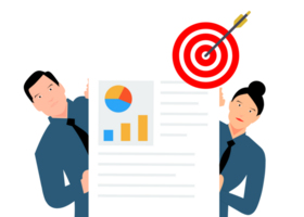 business people holding a document with a target on it png
