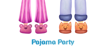 pink Pajama party. Legs in funny fluffy comfort slippers on transparent background. slumber watercolor style for kids. invitation to birthday celebration in comfortable shoes, clothes. Good night png