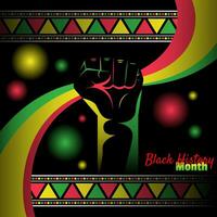 Black History Month poster with fist symbol vector