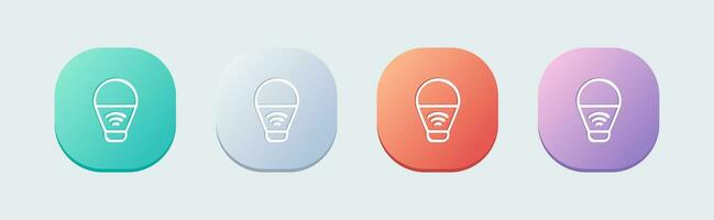 Smart bulb line icon in flat design style. Innovation signs vector illustration.
