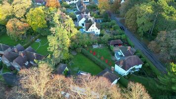 antenne beeldmateriaal van letchworth tuin stad van Engeland uk. november 11e, 2023 video