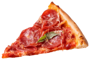 AI generated Pizza with salami, on a transparent isolated background png