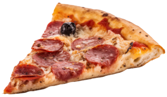 AI generated Pizza with salami, on a transparent isolated background png