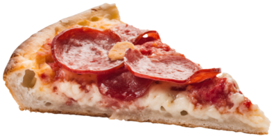 ai generado Pizza con salami, en un transparente aislado antecedentes png