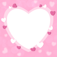 rosa hjärta ram, valentine ram med hjärtan för dekoration, kärlek, bröllop png