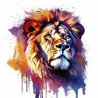 AI generated Watercolor Lion on a white background. For T-shirt Design. AI Generated photo