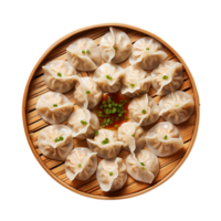 AI generated Plate of Dim Sum Dumplings on transparent background PNG image