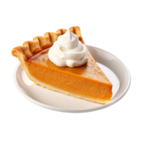 AI generated Pumpkin Pie Slice on transparent background PNG image