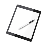 ai generiert Tablette mit Stift auf transparent Hintergrund png Bild