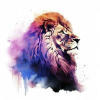 AI generated Watercolor Lion on a white background. For T-shirt Design. AI Generated photo