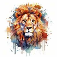 AI generated Watercolor Lion on a white background. For T-shirt Design. AI Generated photo