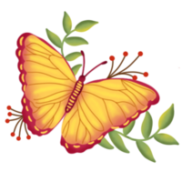 mariposa con flor png