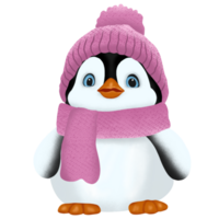 cute penguin wearing a scarf png