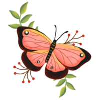 papillon avec fleur png