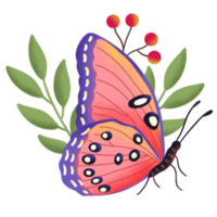 mariposa con flor png