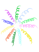 un vistoso espiral de diferente colores en un transparente antecedentes png