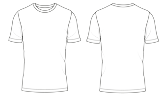 Short sleeve t shirt flat sketch isolated on transparent background png